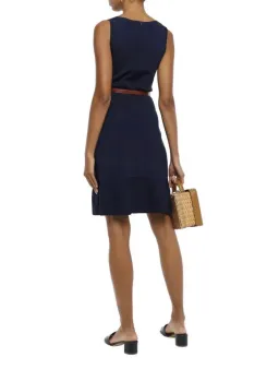 Michael Kors Fluted Crepe Knit Dress Navy Size 12 for rent on The Volte - image 2