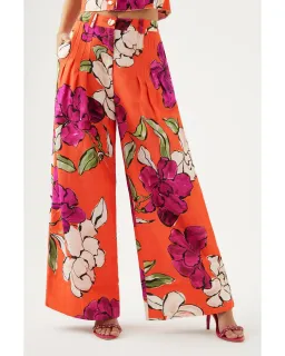 Aje Dazzling Floral Wide Leg Pant in Vivid Camellia Size XL / AU 14  for rent on The Volte - image 3
