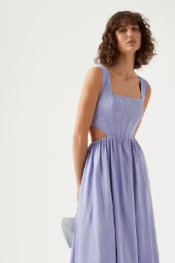 Aje Virginie Cut Out Midi Dress Cool Lavender Size 8 / S for rent on The Volte - image 2