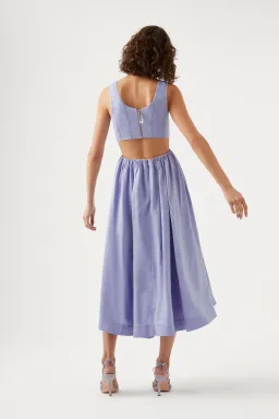 Aje Virginie Cut Out Midi Dress Cool Lavender Size 8 / S for rent on The Volte - image 3