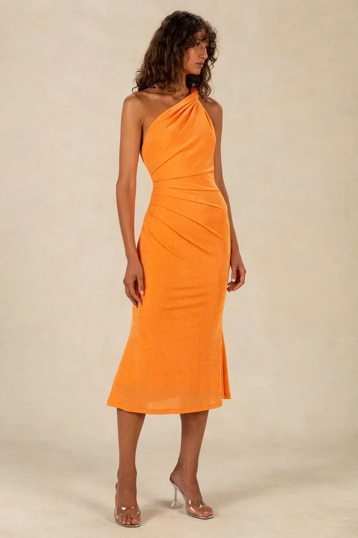 Misha Dune Slinky Jersey Midi Dress Orange Size 10/M - Image 1