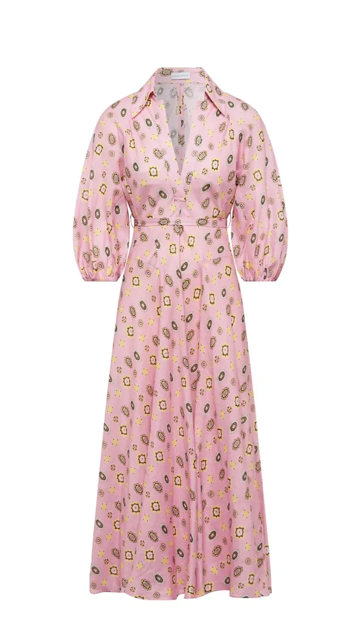 Scanlan Theodore Linen Foulard Shirt Dress Pink Size 10 - Image 3