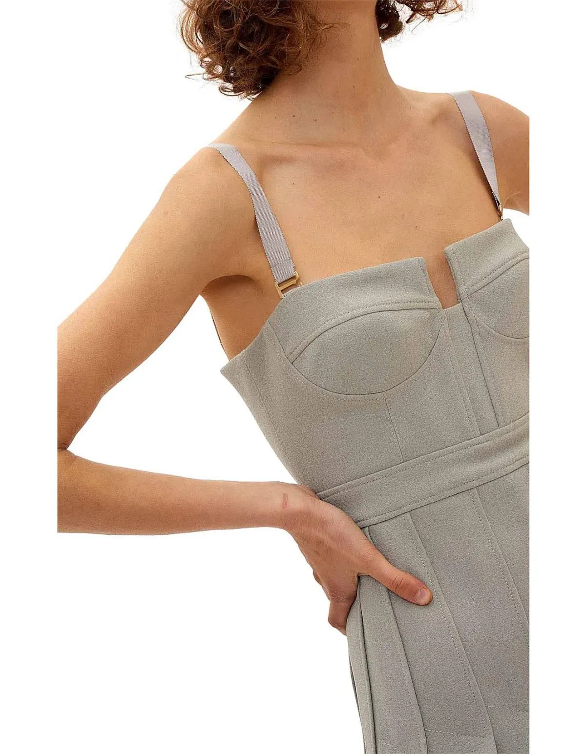 Dion Lee Column Pleated Mini Dress Green Size 8 - Image 3