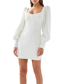 By Johnny Balloon Sleeve Mini Dress White Size 12  for rent on The Volte - image 3
