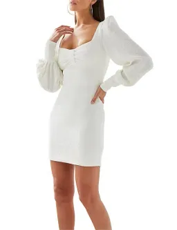 By Johnny Balloon Sleeve Mini Dress White Size 12  for rent on The Volte - image 2