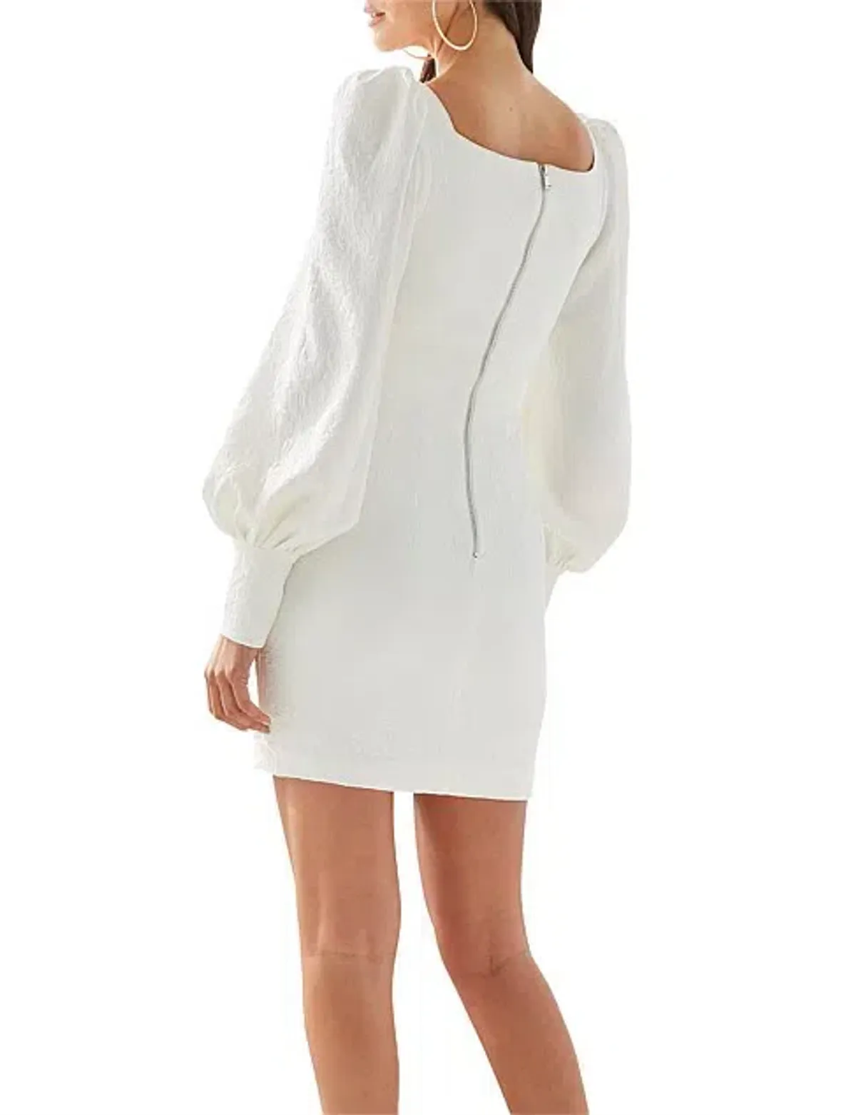 By Johnny Balloon Sleeve Mini Dress White Size 12  - Image 4
