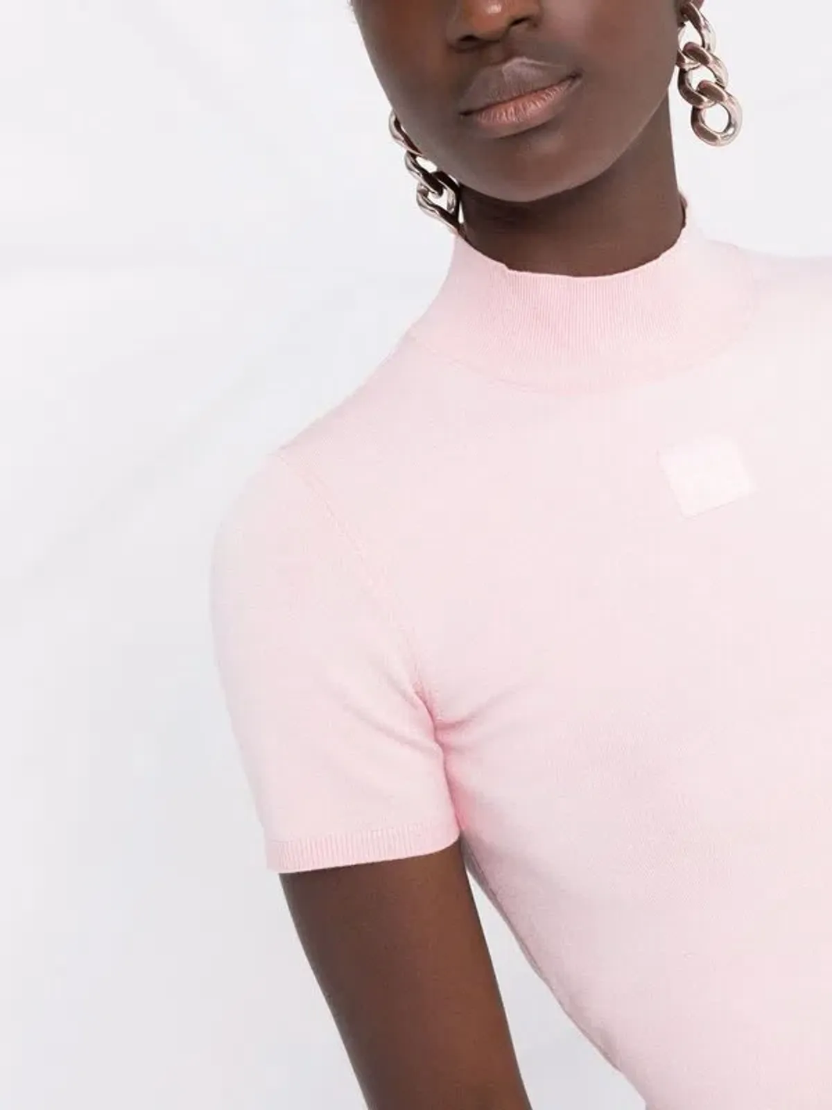 Alexander Wang logo print mock neck T-Shirt  Pink Size 8 - Image 2