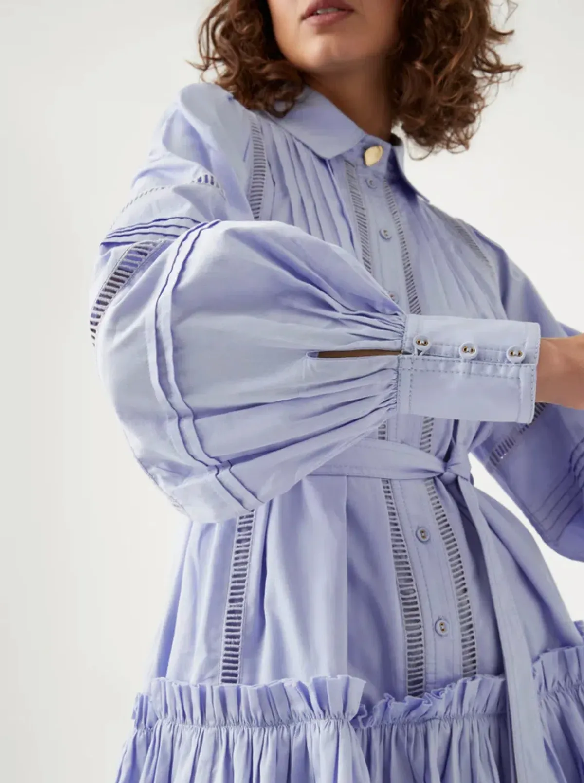 Aje Elodie Ladder Trim Mini Dress Cool Lavender Size 14 - Image 3