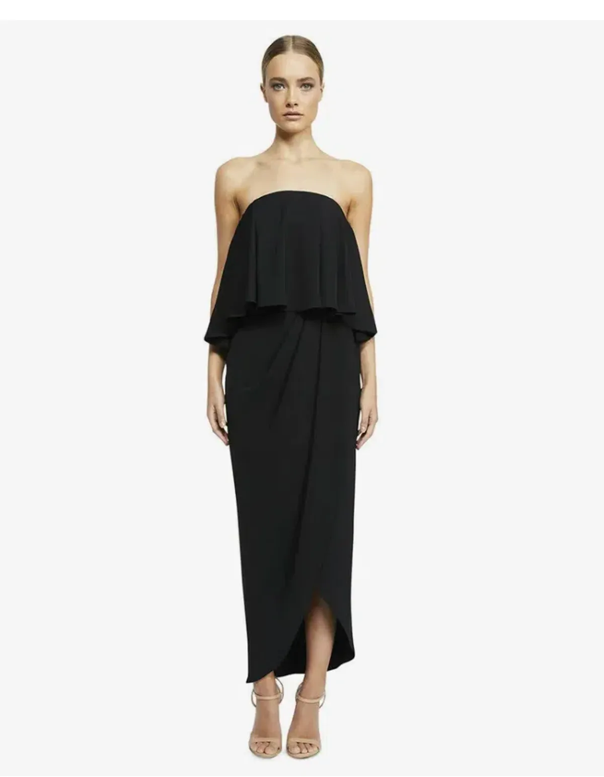 Shona Joy Strapless Frill Maxi Dress Size 8  - Image 1