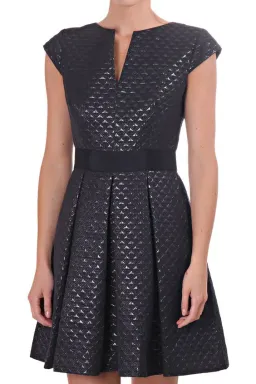 Ted Baker Carice Metallic Jacquard Capsleeve Mini Dress Black Size 0 / Au 6 for rent on The Volte - image 2