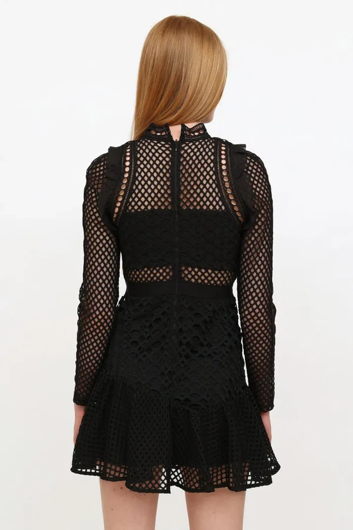 Self Portrait Hall Mini Dress Black Size 12 - Image 4