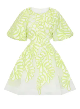 Aje Botanical Applique Mini Dress Green Size 6 for rent on The Volte - image 4
