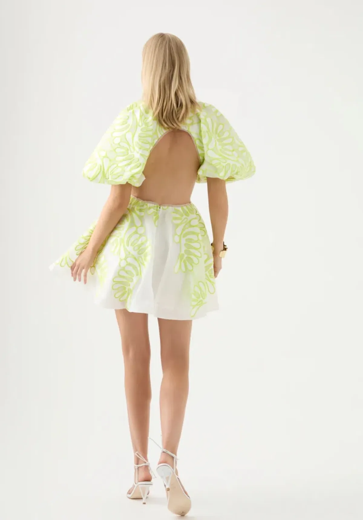 Aje Botanical Applique Mini Dress Green Size 6 - Image 3