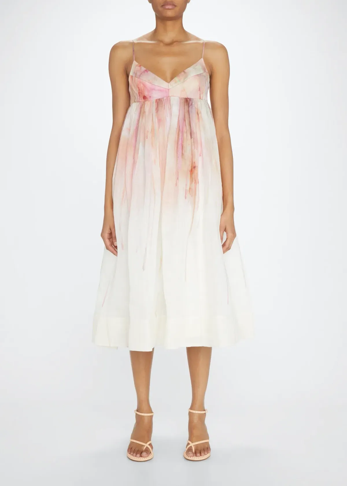 Zimmermann Dancer Empire Line Midi Dress Pink Size 8 - Image 1