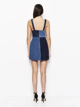 Alice McCall Hello It's Me Denim Patchwork Mini Dress Size 6 for rent on The Volte - image 3
