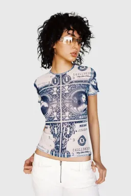 Miaou Mini Tee Money Print Size XS / AU 6 for rent on The Volte - image 2