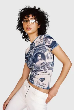 Miaou Mini Tee Money Print Size XS / AU 6 for rent on The Volte - image 1