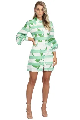 Leo Lin Rose Blanche Dress Green and White Size 8 for rent on The Volte - image 1