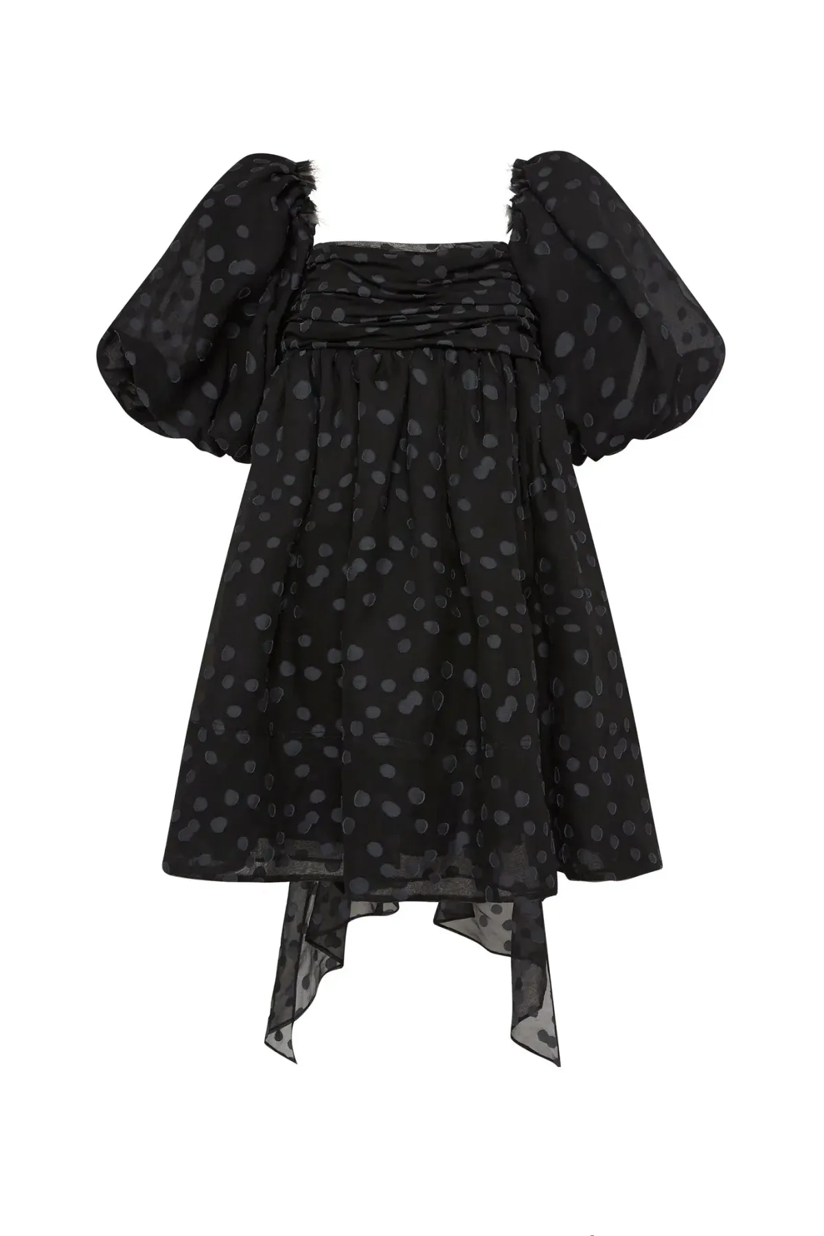 Aje La Piscine Puff Sleeve Bow Back Mini Dress Black Size 8  - Image 6