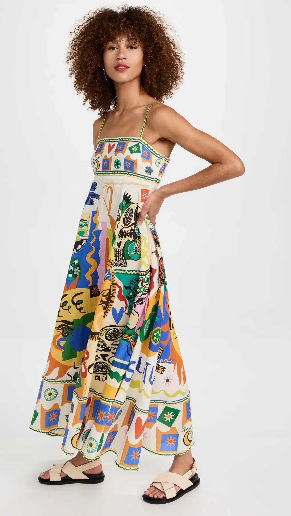 Alemais Soleil Midi Sundress in Ivory Size 10 - Image 1