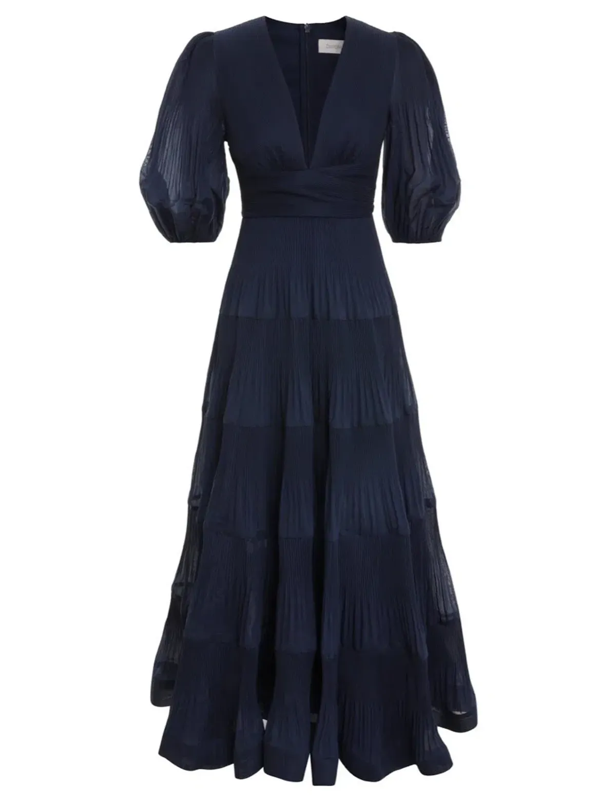 Zimmermann Pleated Midi Dress Navy Size 4 / Au 16 - Image 1