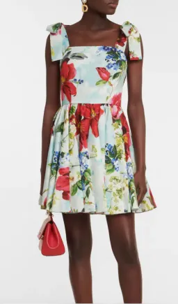 Dolce & Gabbana Cotton Poplin Mini Dress Floral Size 12 for rent on The Volte - image 2