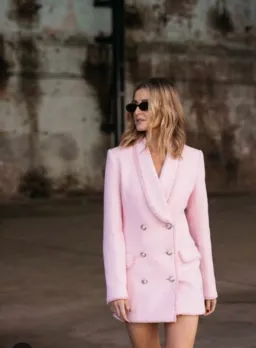 Rebecca Vallance Garance Crepe Blazer Dress Pink Size 10 for rent on The Volte - image 2