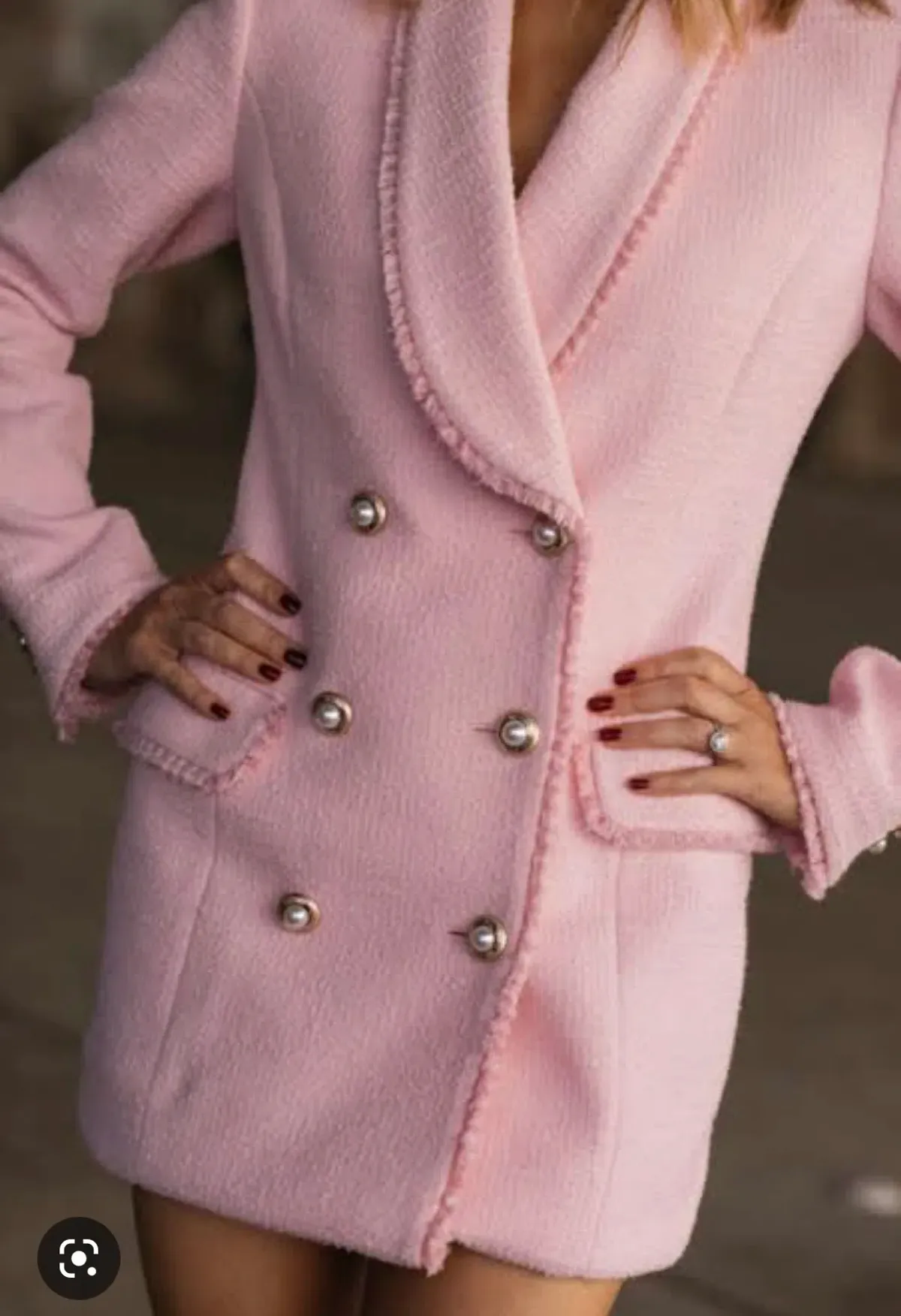 Rebecca Vallance Garance Crepe Blazer Dress Pink Size 10 - Image 3