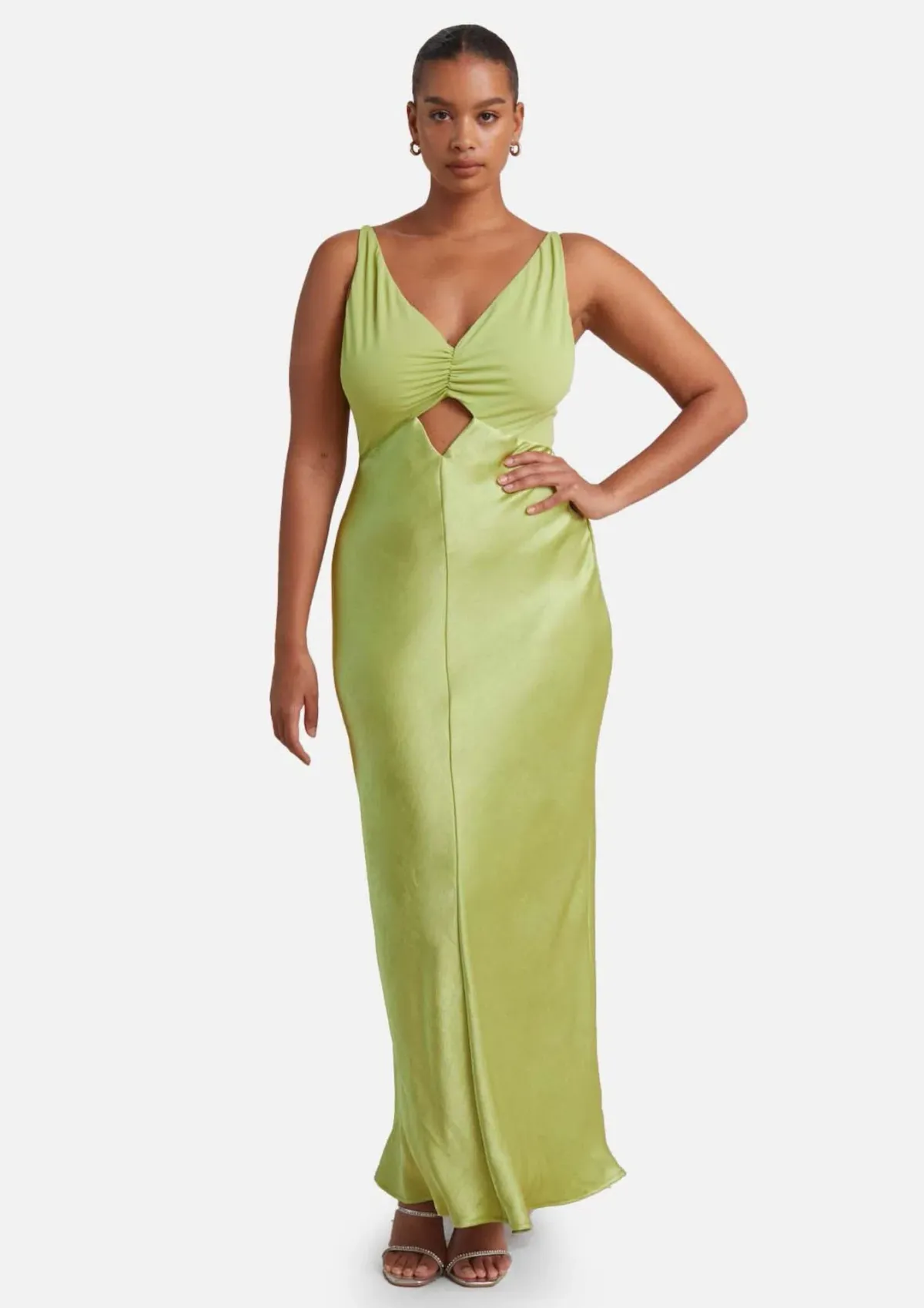 Bec & Bridge Julieta V Neck Maxi Dress Lime Green Size 6 / XS - Image 1