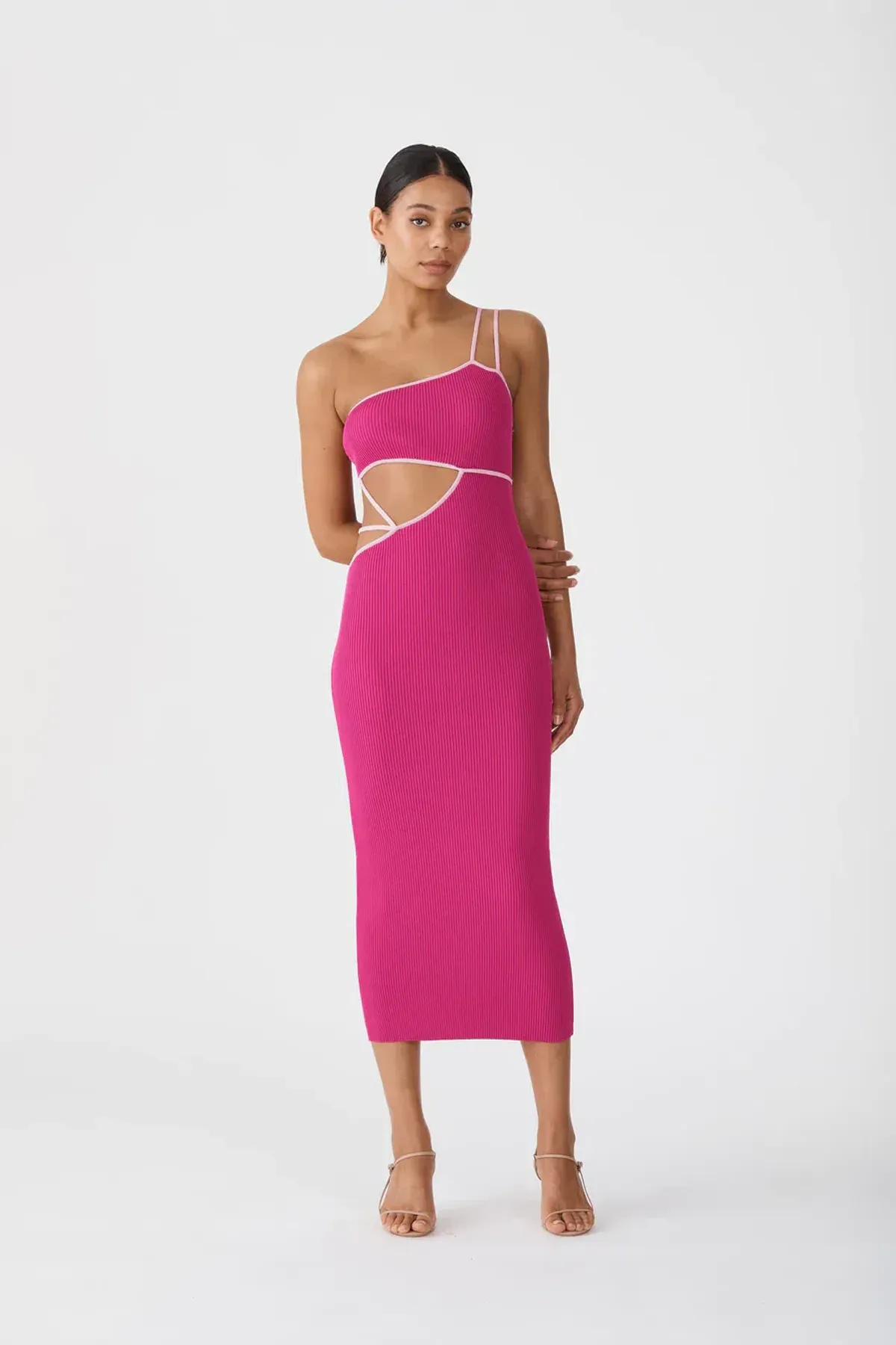 San Sloane Nathalya Midi Dress Pink Size 6 / XS - Image 1