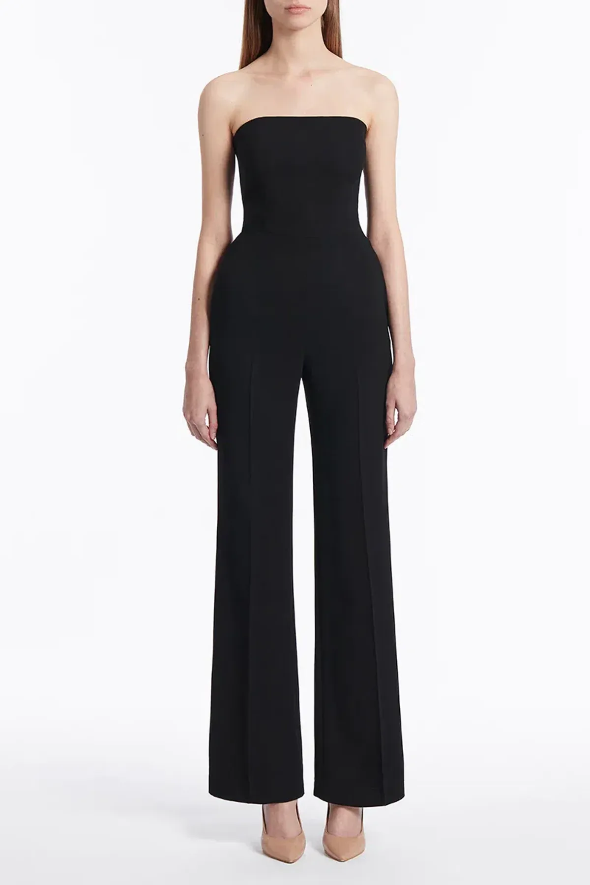 Carla Zampatti Crepe Strapless Jumpsuit Black Size XS / Au 6 - Image 1