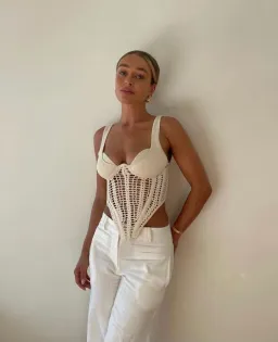 Dion Lee Crochet Corset Cream Size XS/Au 6 for rent on The Volte - image 1