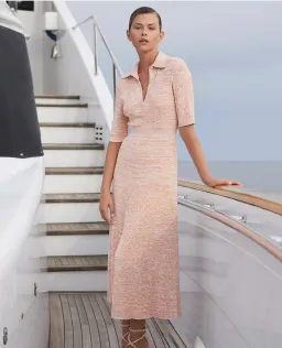 Scanlan Theodore Pleated Rib Shirt Dress in Peach Size 12 for rent on The Volte - image 1