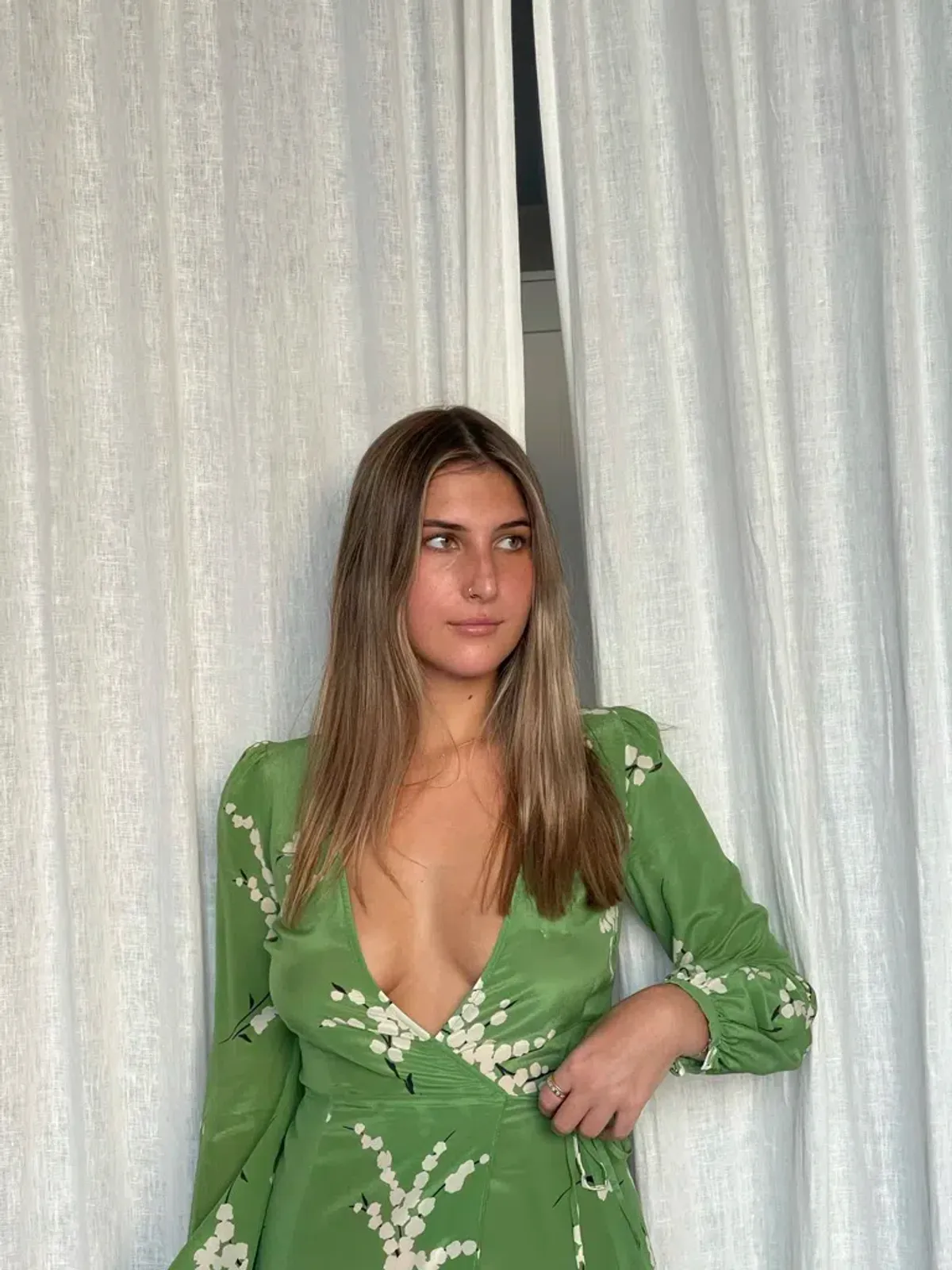 Realisation Par Violette Midi Dress Summer Loving Green Size XS/Au 6 - Image 2