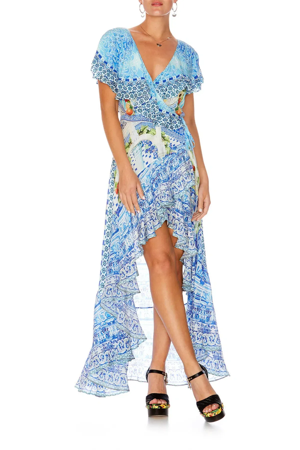 Camilla Frill Sleeve Long Dress A Night To Remember Size 8  - Image 1