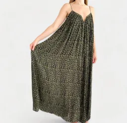 Camilla And Marc Tatami Full Maxi Dress Green Animal Print Size 8 for rent on The Volte - image 4