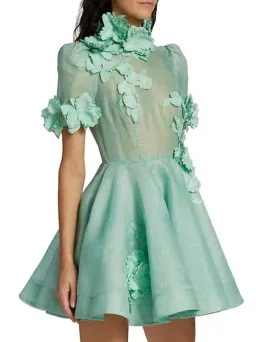 Zimmermann High Tide Lift Off Flower Mini Dress Mint Size 1 /Au 10 for rent on The Volte - image 2