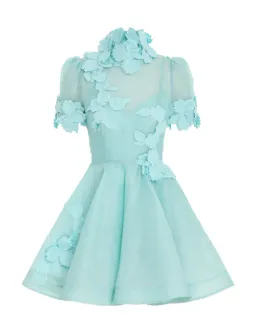 Zimmermann High Tide Lift Off Flower Mini Dress Mint Size 1 /Au 10 for rent on The Volte - image 3
