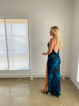 Rat & Boa Rafinha Maxi Dress Blue & Black Print Size M/Au 10 for rent on The Volte - image 5