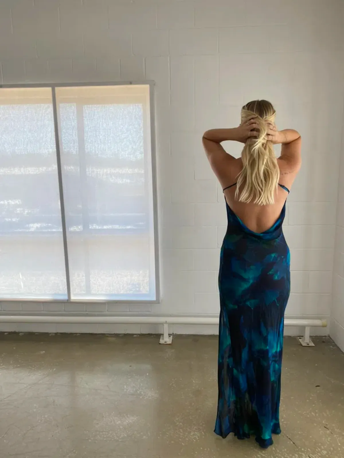 Rat & Boa Rafinha Maxi Dress Blue & Black Print Size M/Au 10 - Image 6