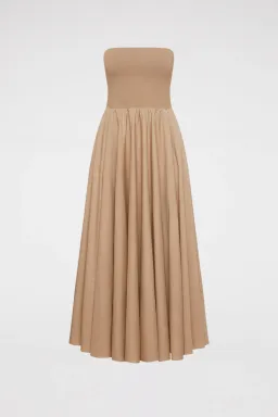 Scanlan Theodore Crepe Knit Cotton Strapless Dress Nude Size 6 for rent on The Volte - image 3