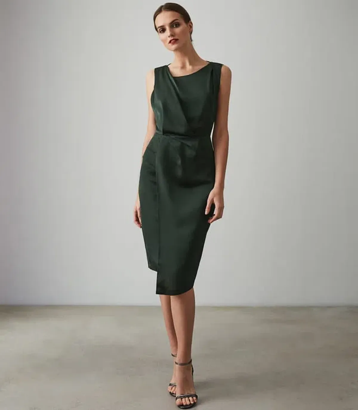 Reiss Karina Cross Back Cocktail Dress Green Size 6 - Image 1