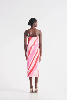 St Cloud Margarita Wave Knit Midi Dress Pink Size XS / Au 6 for rent on The Volte - image 3