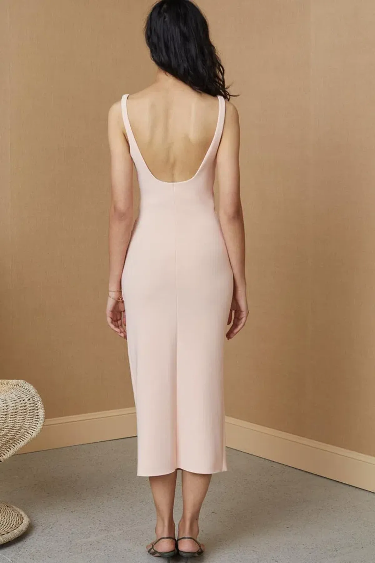 Bec & Bridge Maddison Tuck Midi Dress Peach Size 6 / XS - Image 2