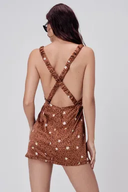 For Love and Lemons Tawney Mini Dress Brown Size 6 for rent on The Volte - image 3
