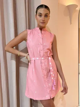 Ambra Maddalena Piper Mini Dress in Pink Hearts Size 10 for rent on The Volte - image 2