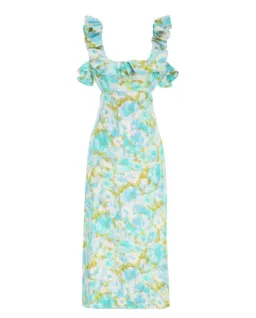 Zimmermann High Tide Frilled Midi Dress Floral Size 1 / Au 10 for rent on The Volte - image 5