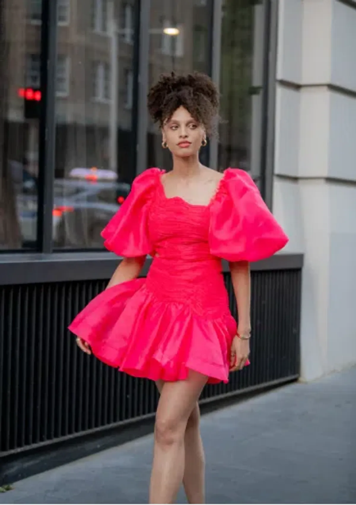 Aje Joan Puff Sleeve Mini Dress Pink Size 10 / M - Image 4