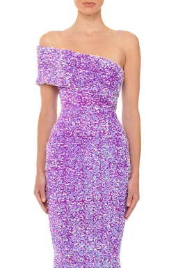 Eliya the Label Alyssa Dress Purple Sequin Size L / Au 12 for rent on The Volte - image 2