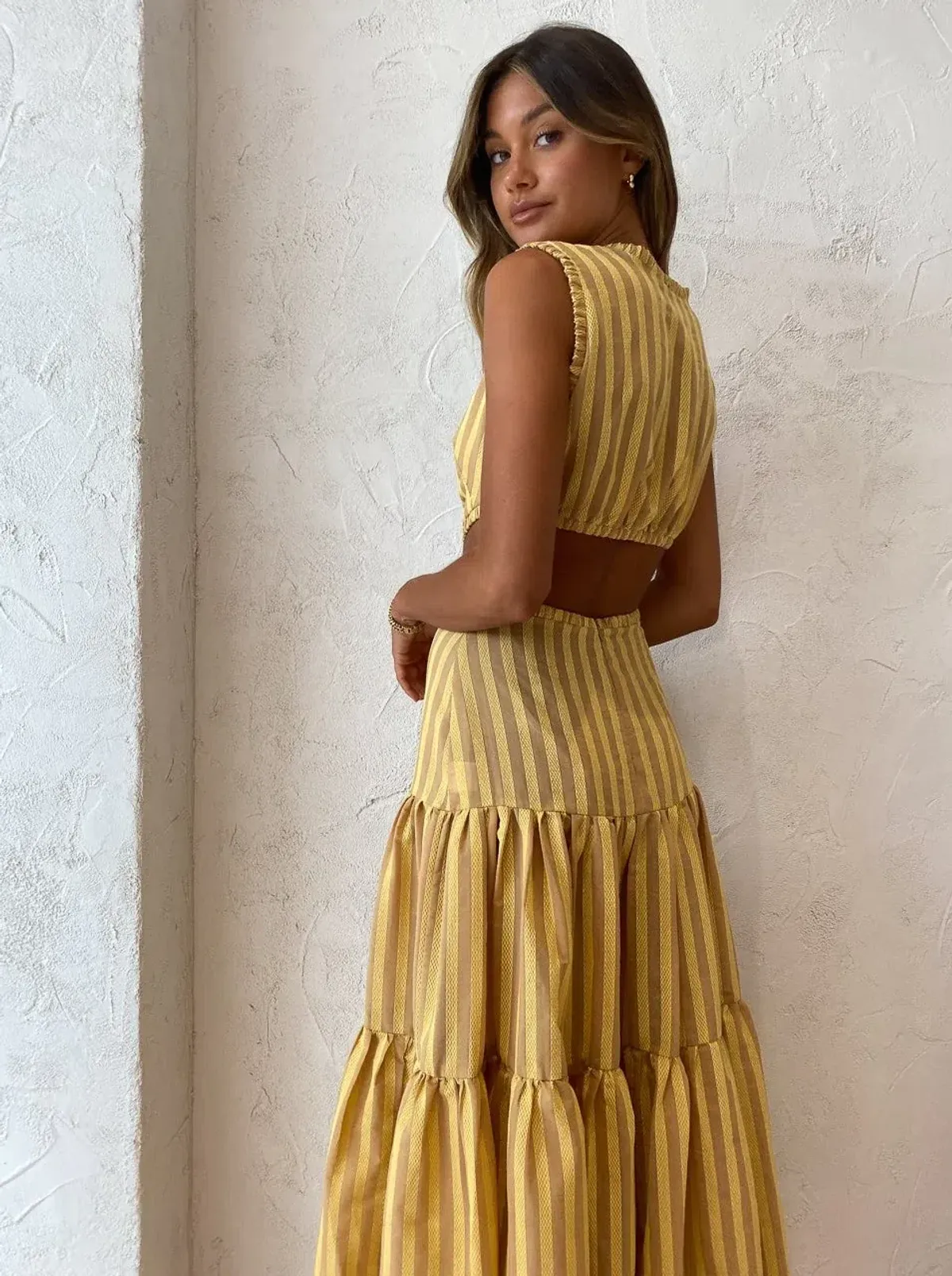 Bec & Bridge Liliana Maxi Dress Yellow Print Size 8 - Image 3